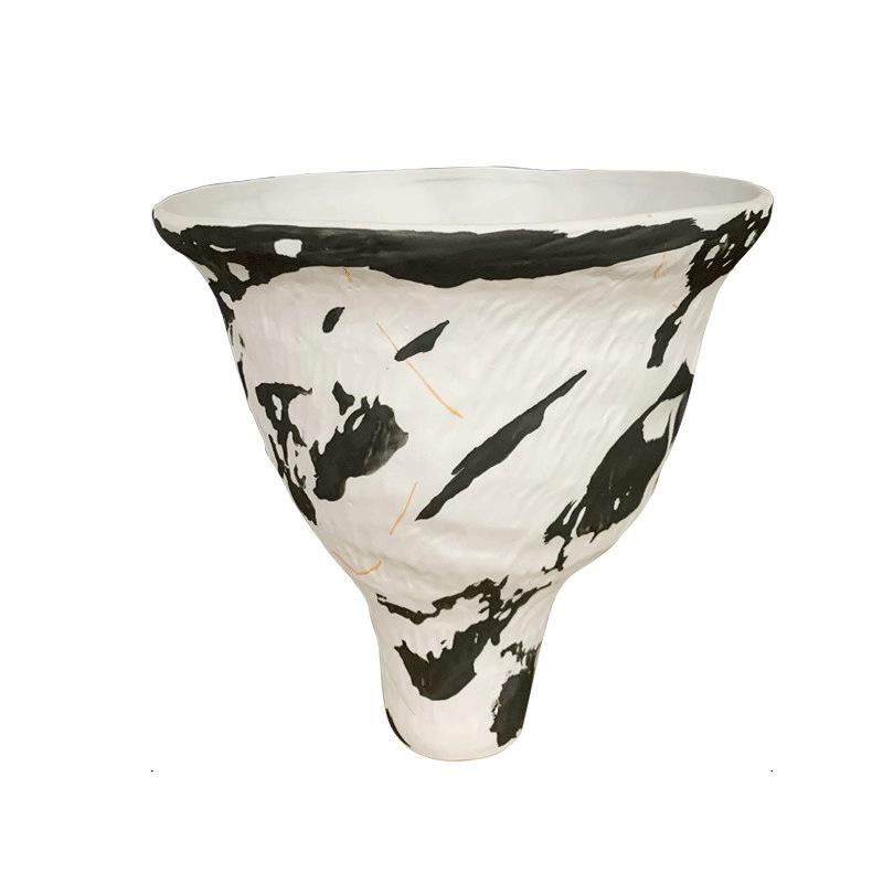 Ceramic Vase Abstract Clay Pot Colorful Graffiti Irregular Shape Flower Arrangement Vase Craft Ornaments Flowerpot Home Decor