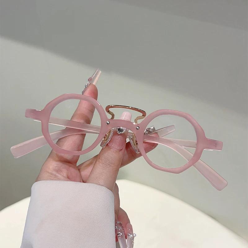 Vintage Round Glasses Men Fashion Punk Blue Light Blocking Optical Frames Women  New Trendy Brand Design Eyeglasses