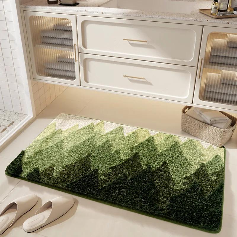 High Quality Microfiber Flocked Bath Mat Bathroom Decorative Floor Mat Super Absorbent Non-slip Bathroom Rug 50x80/50x100CM