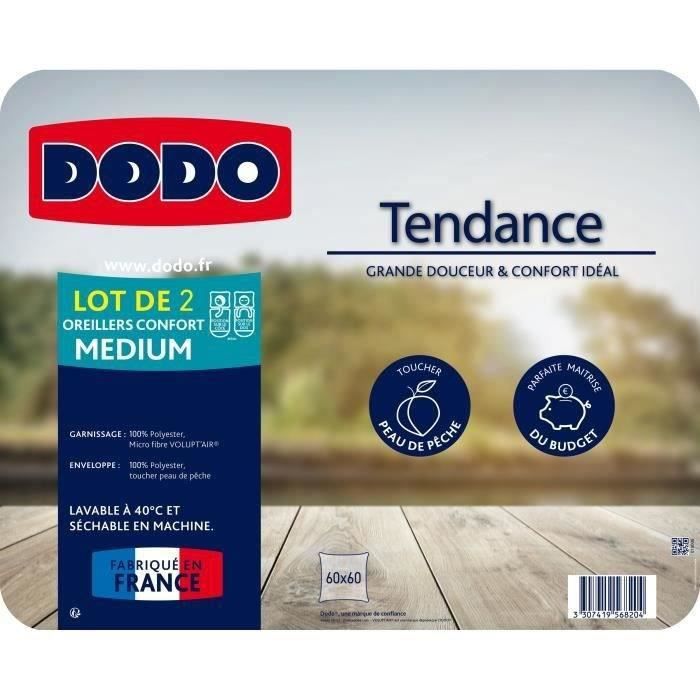 DODO Set of 2 Trendy Pillows - 60 X 60 Cm - 100% Polyester Silicone Hollow Fiber Filling - White