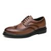 Chaussures en cuir décontractées pour hommes, style britannique, à bout pointu