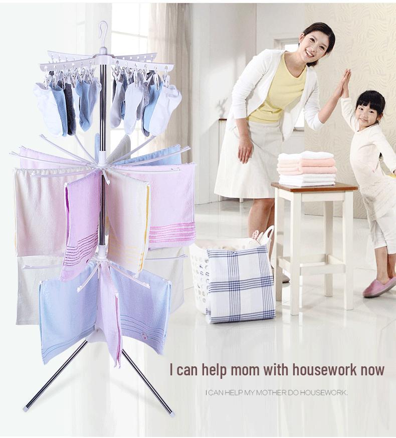 Varal Dobrável de Aço Inoxidável para Roupas de Bebê e Toalhas para Quarto