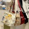 Japanese Style JK Shoulder Bag Large Capacity Canvas Tote Bag Lovely Transparent Itabag  Student