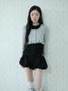 Eogeulliswedou Layered Frill Cardigan T-Shirt (Gray)