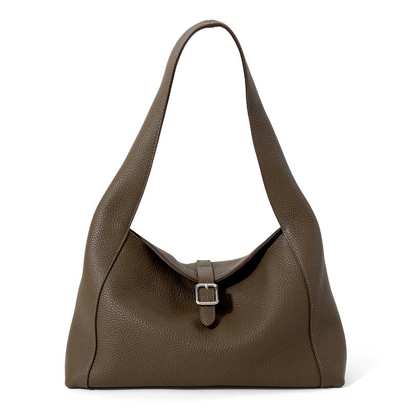 

Сумка-тоут из коровьей кожи Женская сумка из натуральной кожи Женская сумка Подмышечная сумка Сумка через плечо Ручная маленькая сумка One Size серый