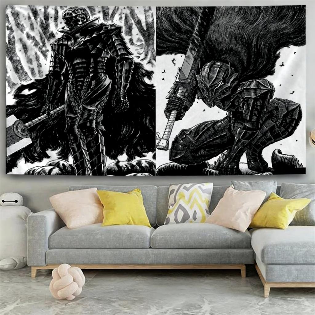New Berserk Anime Tapestry Wall Hanging Manga Art Wall Decor For Bedroom Dorm Living Room Home Decoration