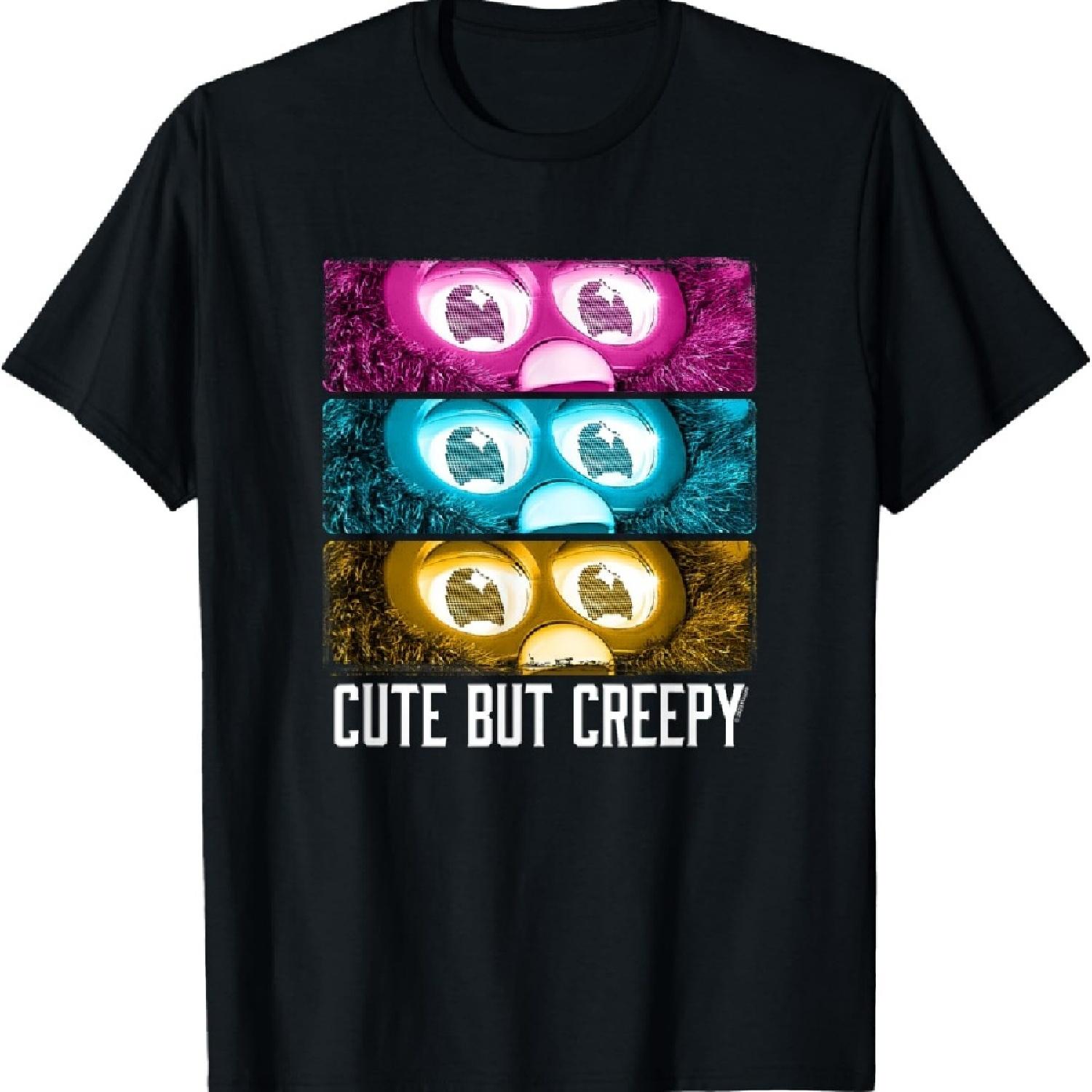 

Cute But Creepy Vintage Neon Colored Furby Eye Panels T-Shirt XXXXXL чорний