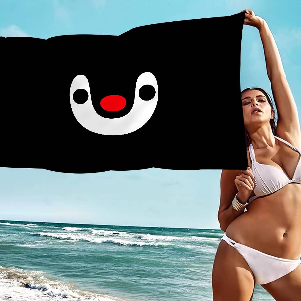 Cartoon Pingu Pinguïn Microvezel Bedrukt Strandlaken Bergbeklimmen Yoga Strand Zwemmen Hardlopen Absorberend Zacht Handdoek