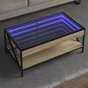 VidaXL Coffee Table with Infinity LED Sonoma Oak 90x50x38 Cm, Side Table, Living Room Table, Side Table, End Table 847708