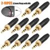3.5mm Plugs with M6 Internal Thread Headphone Audio Plug Stereo Headphone Jack Male Plug for Lavalier Wireless Microphone