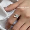 Su Chuang S925 Sterling Silver Adjustable Flower Ring for Women - Sweet, Luxurious, Minimalist Style