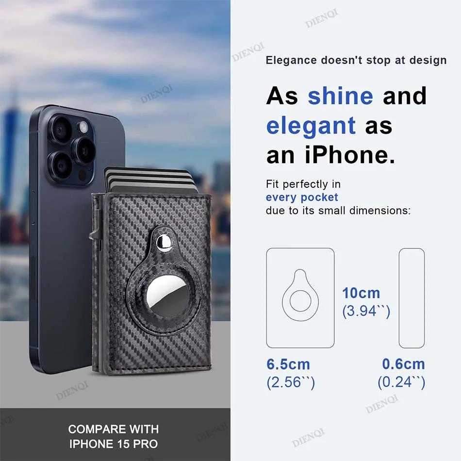 Rfid Credit Card Holder Men Wallets for Airtag Slim Thin Bank Cardholder Case Travel Minimalist Wallet for Apple Air Tag Tracker