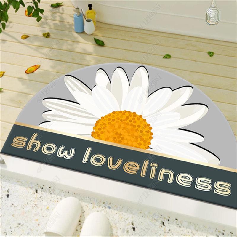 

Полукруглый коврик для пола, ковер для спальни, ванной комнаты, входная дверь, впитывающий противоскользящий коврик для ног, коврик для входа в ванную комнату 40 * 60Cm