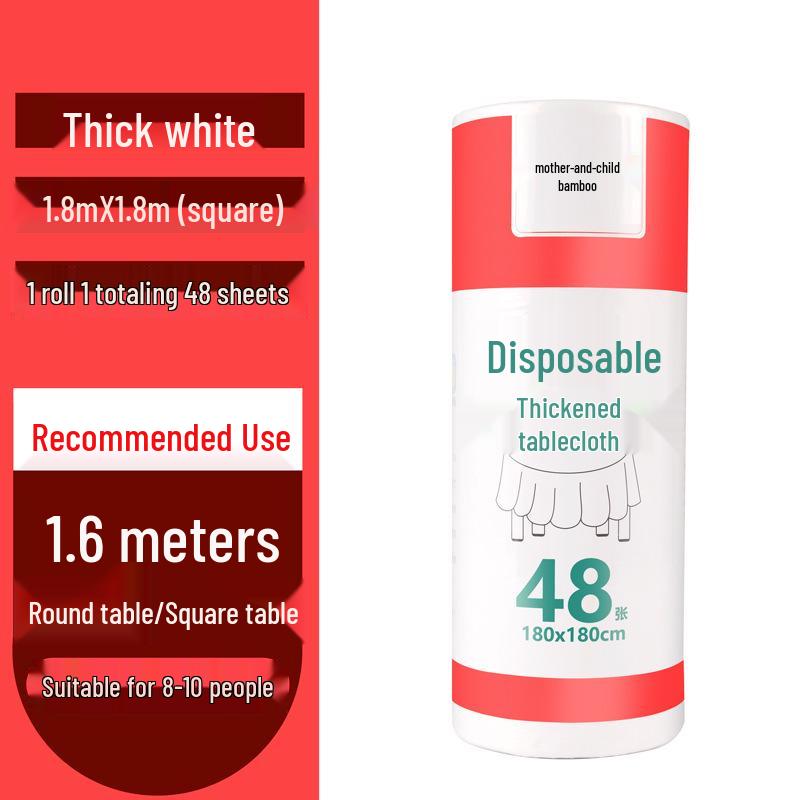Thickened Waterproof Disposable Plastic Tablecloth for Round & Rectangular Tables