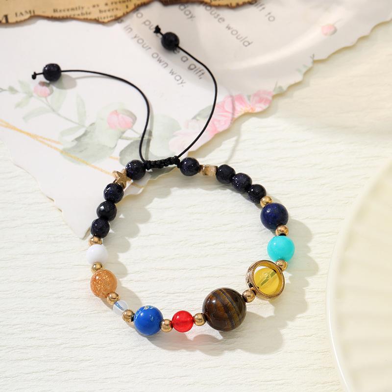 

Взрывная Солнечная система Галактический браслет из натурального камня Восемь планет Вселенная Хранитель Звезд Браслет