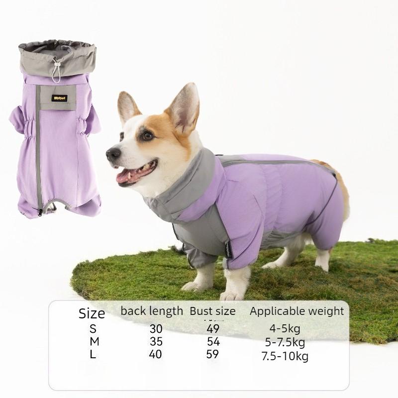 

Dog Cotton Clothes Thickened Jackets Warm Winter Dog Coats Cotton-padded Clothes Windproof Puppy Hooded Jacket Pet Outfits S 4-5 kg фіолетовий