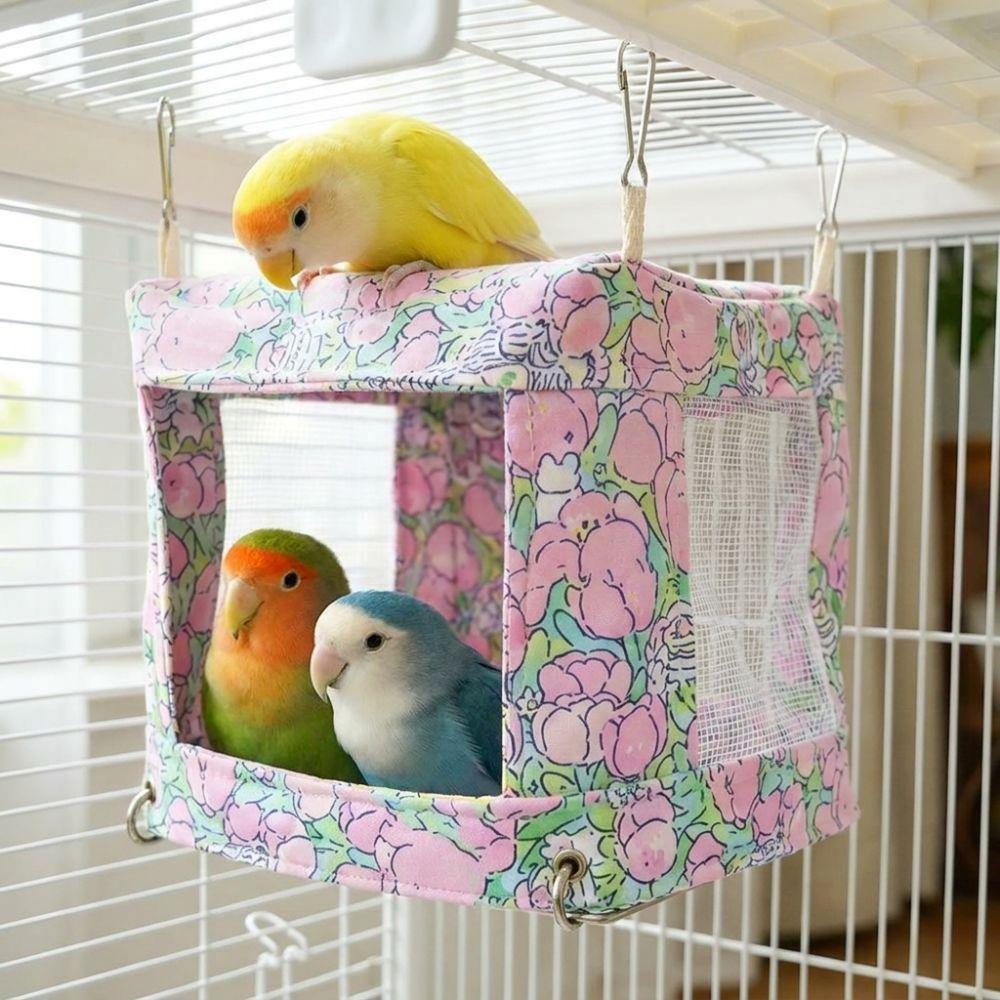 Breathable Mesh Bird Hanging Bed Bite Resistant Parrot House Multi-functional Bird Nest  Sparrows