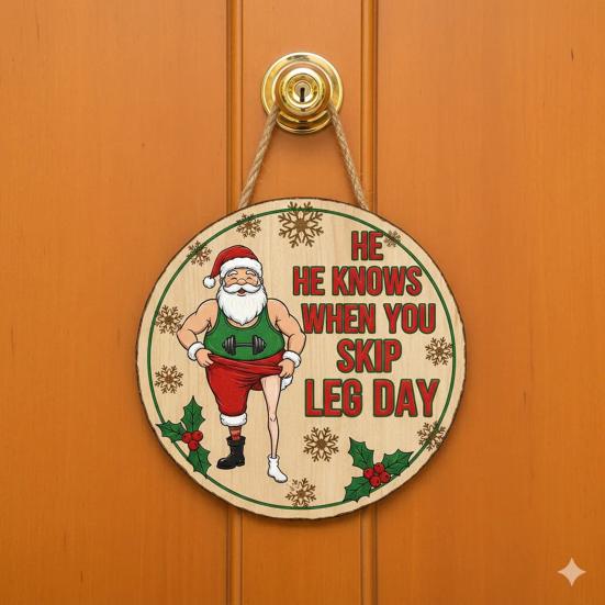 Christmas Welcome Door Sign Cartoon Santa Claus Door Hanging Sign Xmas Holiday Party Front Door Hanger Decoration Decorative Wall Plaque