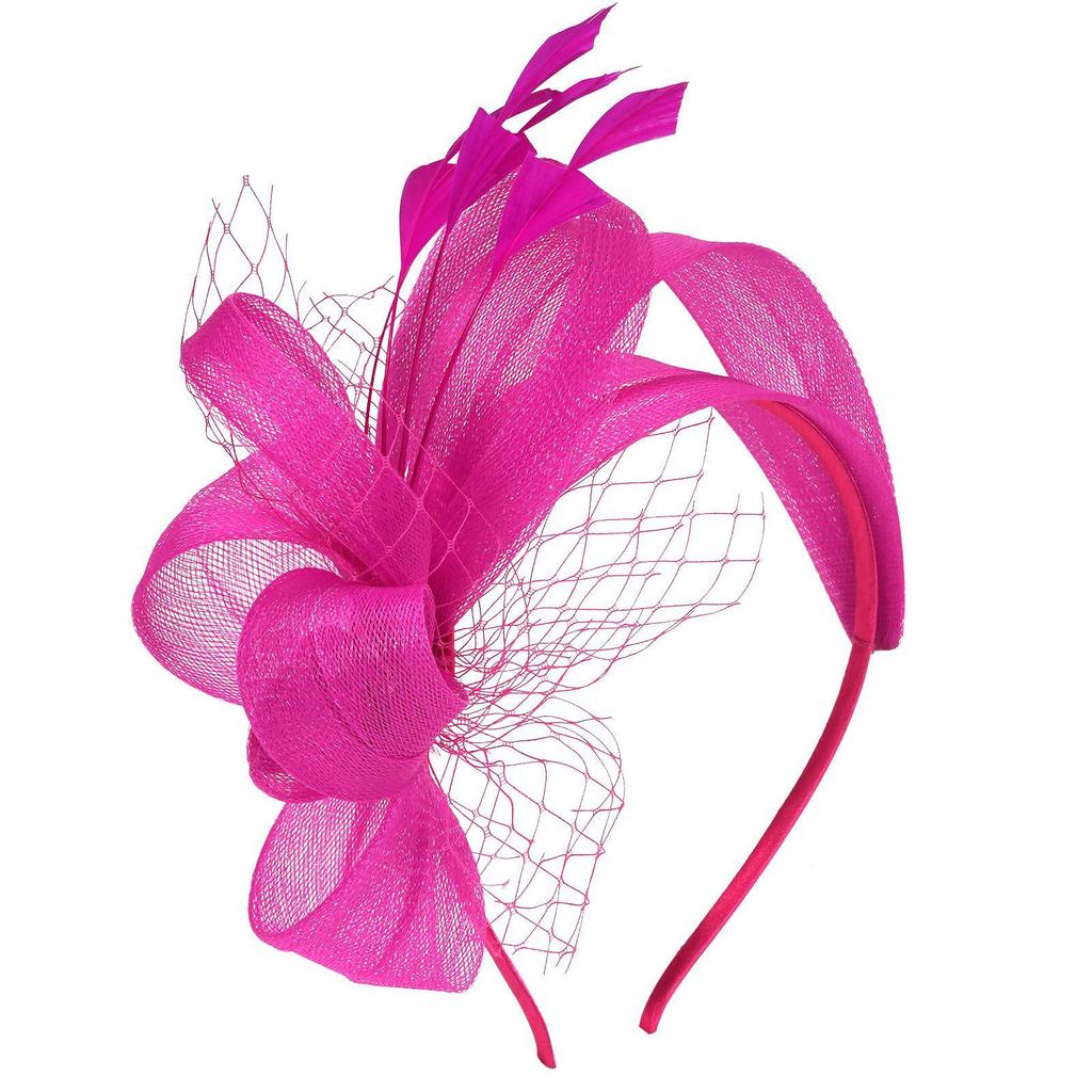 Elegante Chapéu Fascinator com Pena e Flor para Senhoras - Perfeito para Casamentos, Chás da Tarde e Eventos de Derby