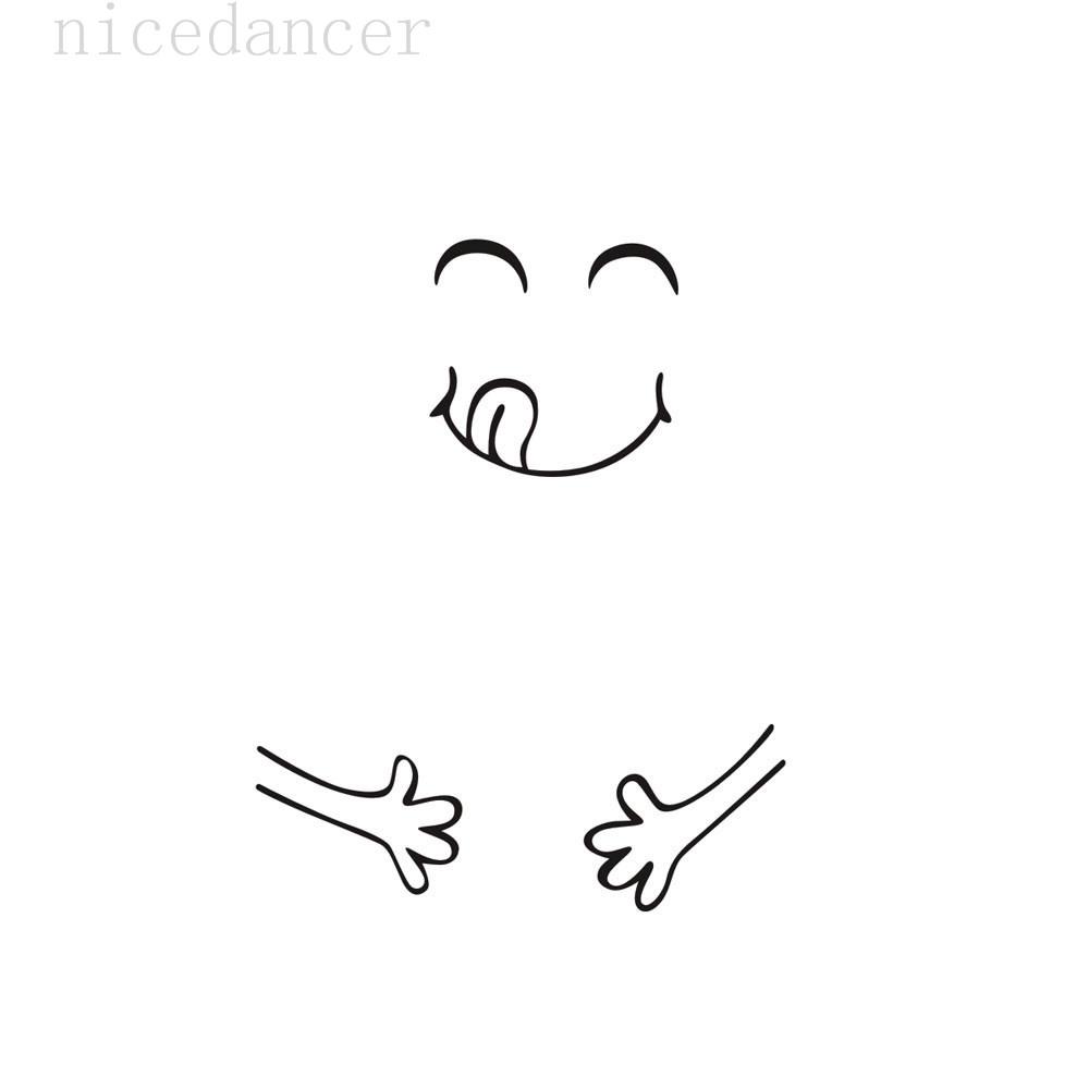 מדבקה מקרר Happy Delicious Face מטבח מקרר קיר מקרר מדבקות ויניל אומנות קיר דקור
