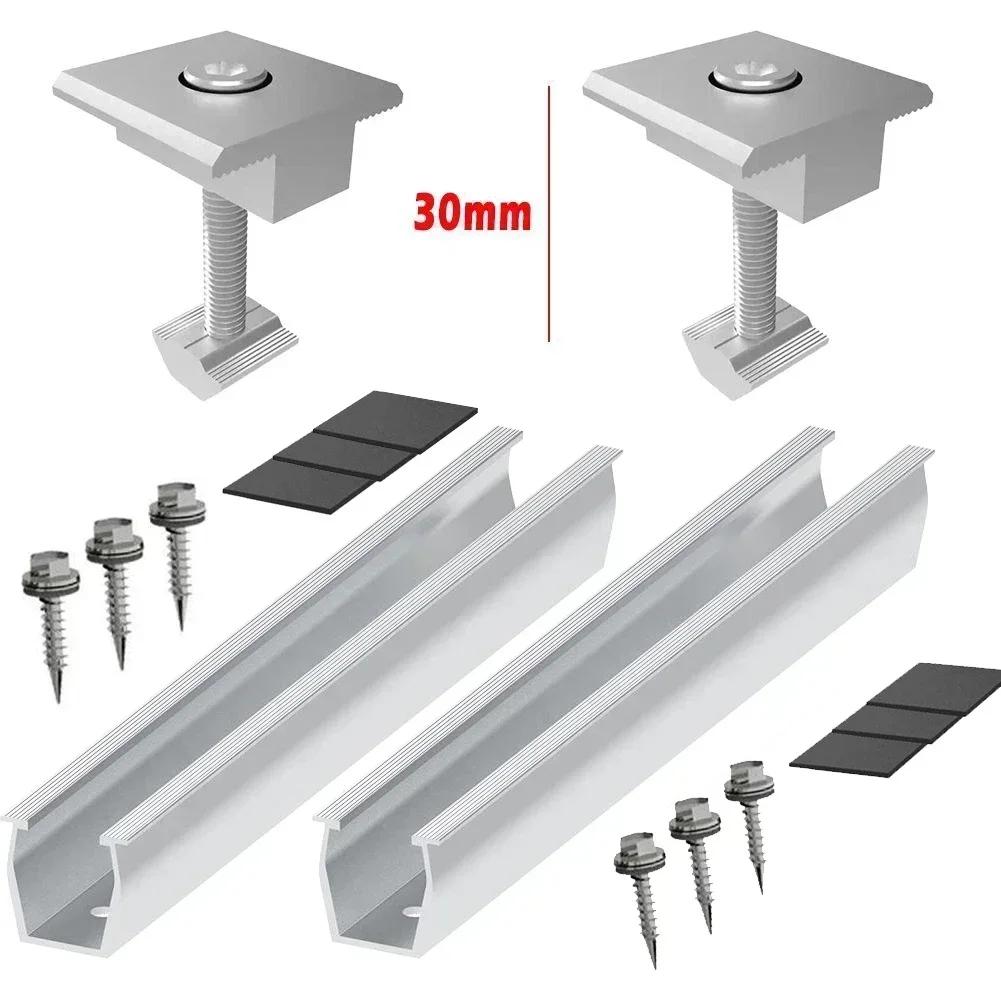 2/4 Set 30/35mm Staffa in Alluminio per Moduli Pannelli Solari Binario trapezoidale Per Staffa di Montaggio Fotovoltaico Solare PV