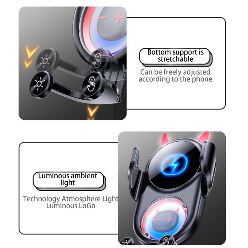 Car Charging Phone Holder 360-Degree Rotatable Fast Charging Phone Holder Anti-Shaking Funny Phone Stand Decorative Phone Holder