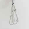 Ins Y2K Silver Love Heart Bowknot Phone Charm Strap Bead Pendant For Phone Accessories Hanging Rope Girl Jewelry
