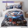 Gundam Chibi Cute Pose Bedding Set Anime Duvet Cover Polyester Soft Comforter Bedroom Set -QJY