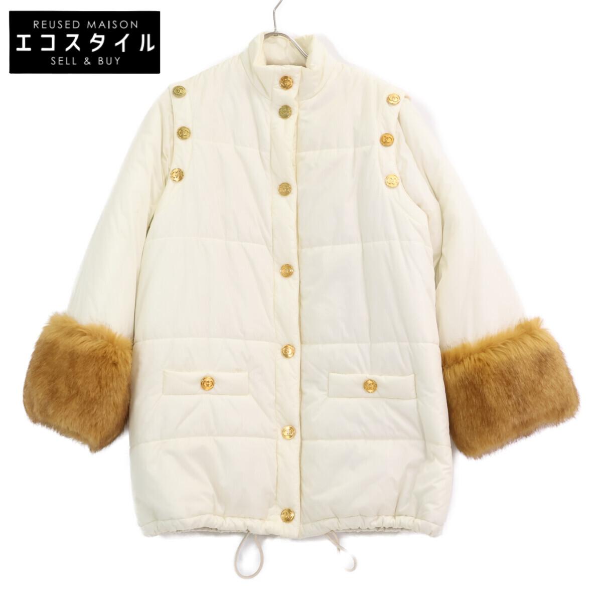 

GUCCI 609338 20AW 2WAY Padded Coat with Faux Fur Sleeves coat 36 whiteUsed