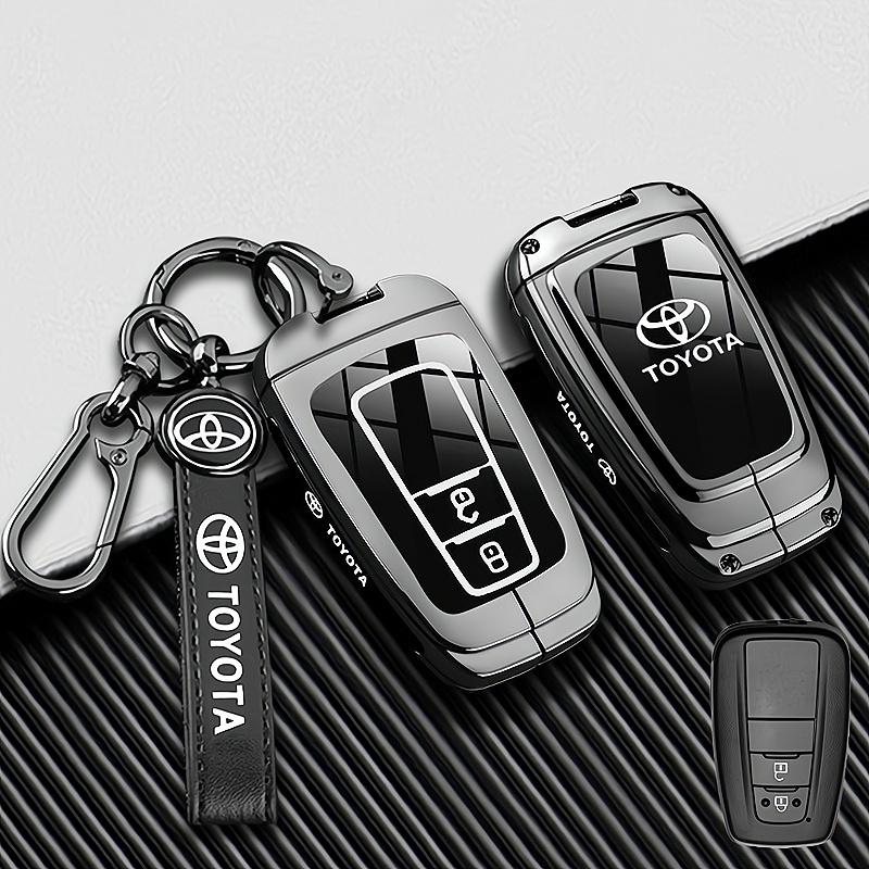 Car Key Case Cover Shell Fob For Toyota CHR Hilux Fortuner Land Cruiser 200 Camry Corolla Crown RAV4 Highland Key Chain