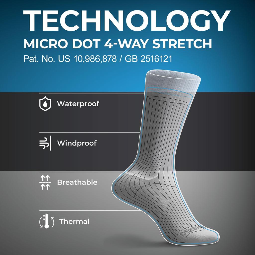 Dexshell Waterproof Fully Waterproof and Warm for and Outdoor DS642 Jet Black Socks, Breathable, Hiking, Fishing, Camping, Activities, Unisex, (L,