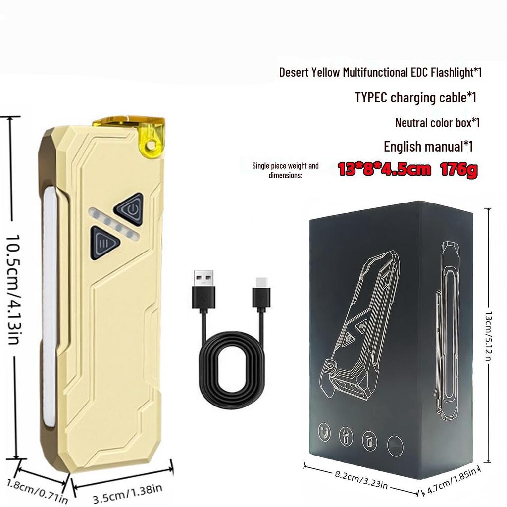 Ultra-thin Tactical Flashlight: Multifunctional, High-Intensity, Magnetic with Back Clip, Colorful High-Endurance Work Light.