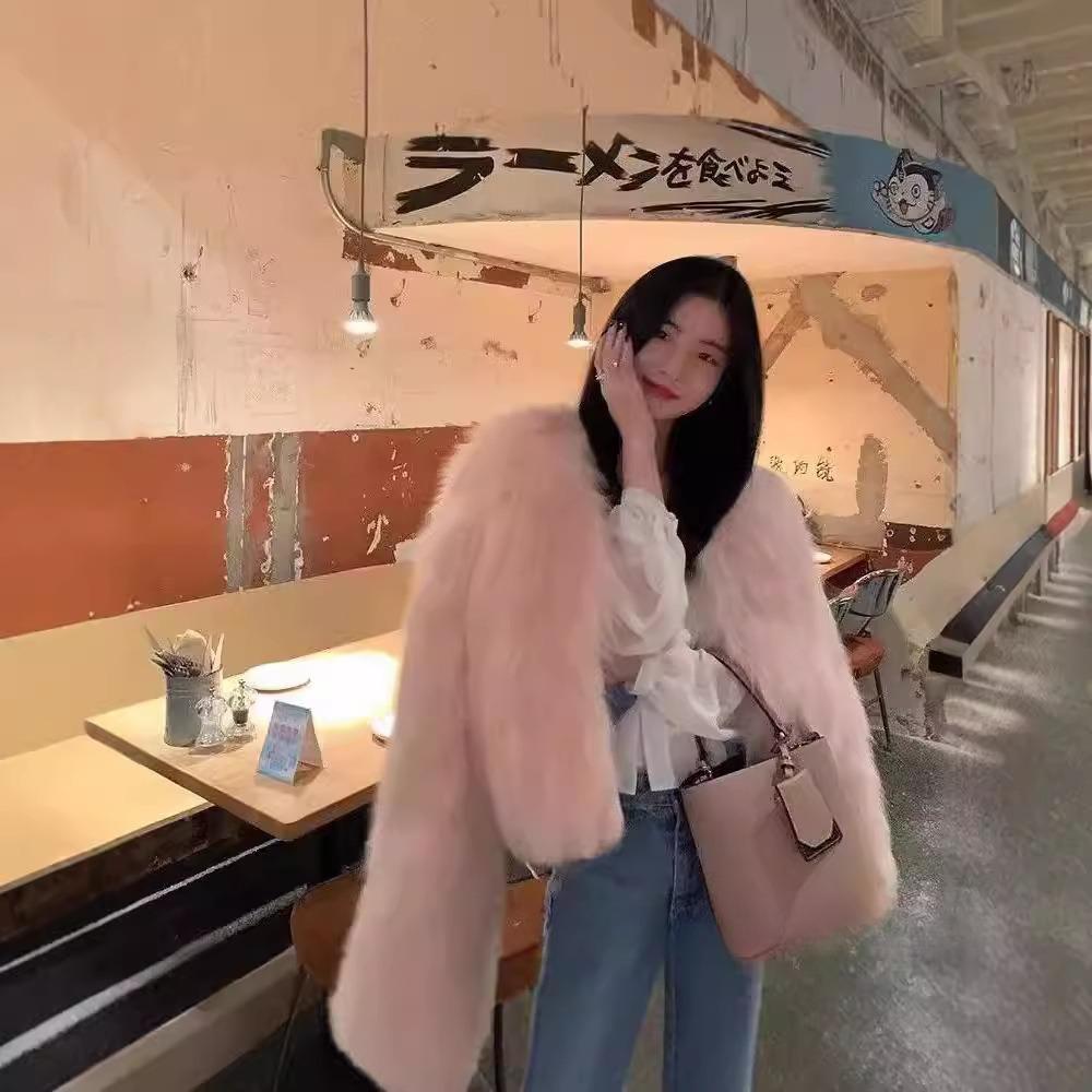 Autumn and Winter Fur Women's Short New Imitation Fox Fur Net Celebrity Young Winter Fur Short Coat