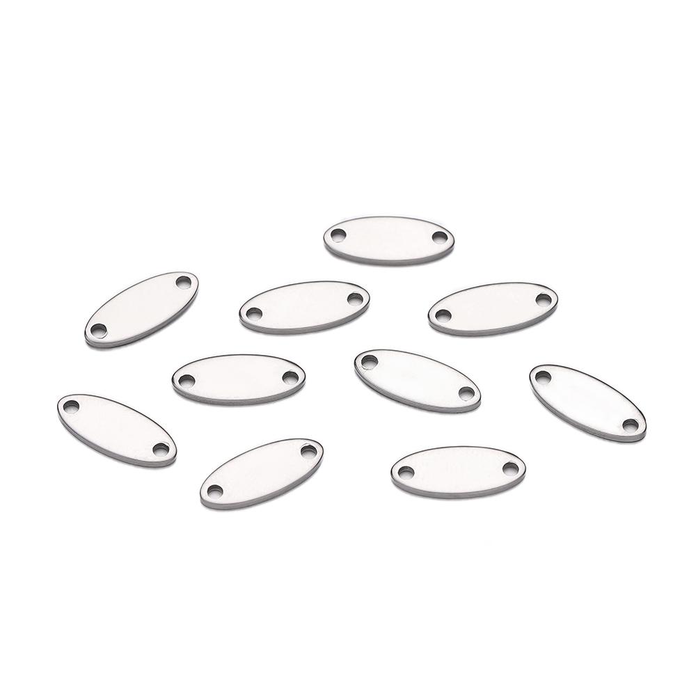 10/20Piece/Pack Stainless Steel Dog Tag Double Hole Hexagon Charms Pendants For DIY Necklace Jewelry Making Accessories