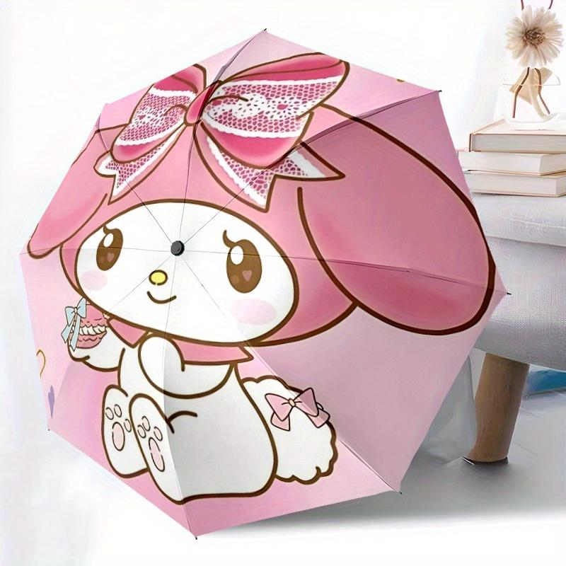 Sanrio Automatic Folding Umbrella with Sturdy Iron Frame, Portable Compact Travel Umbrella All-Season Use Parties028