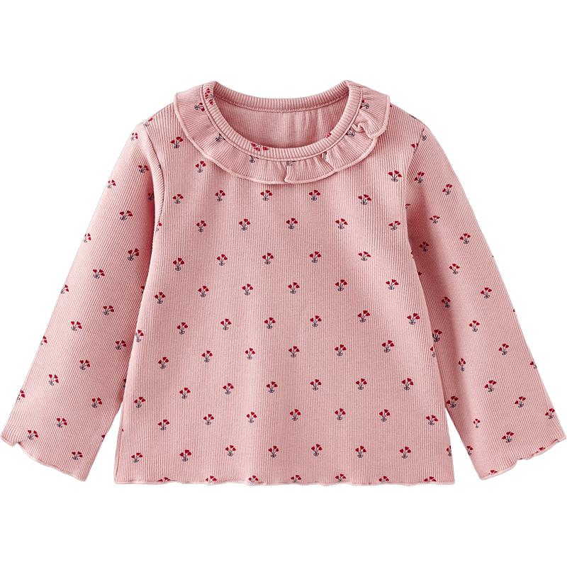 TONGTAI Baby Girls' Ruffle Collar Long Sleeve T-Shirt