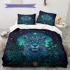 Colorful glowing leopard  Pattern Bedding Quilt Set Quilt Cover Pillowcase Home Decoration  Gift (1 * duvet cover + 2 * pillowcase, without core)