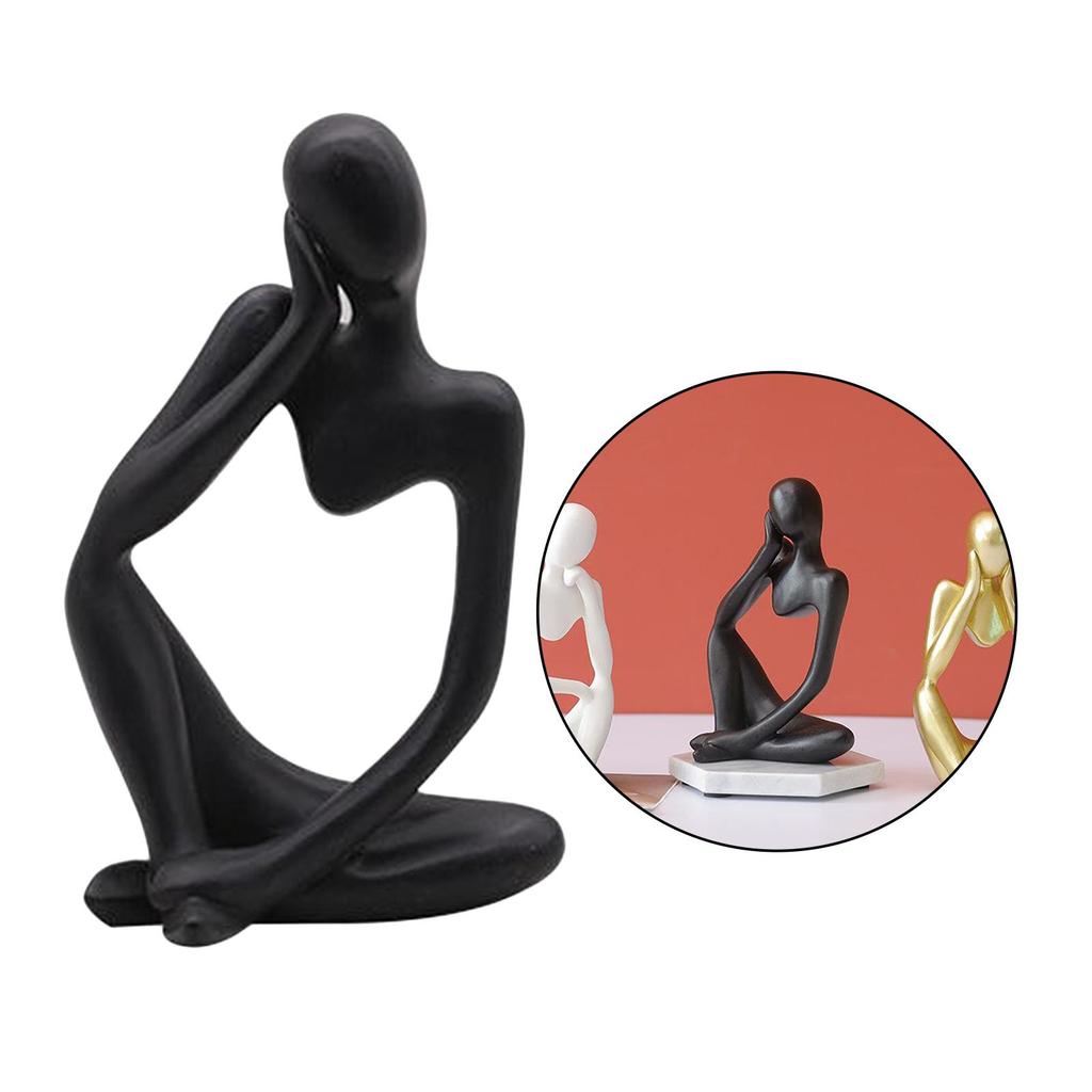 Modern Abstract Statues Sculpture Resin Artistic Thinker Figure Thinking Man Figurines Desktop Decorations Home Office Decor