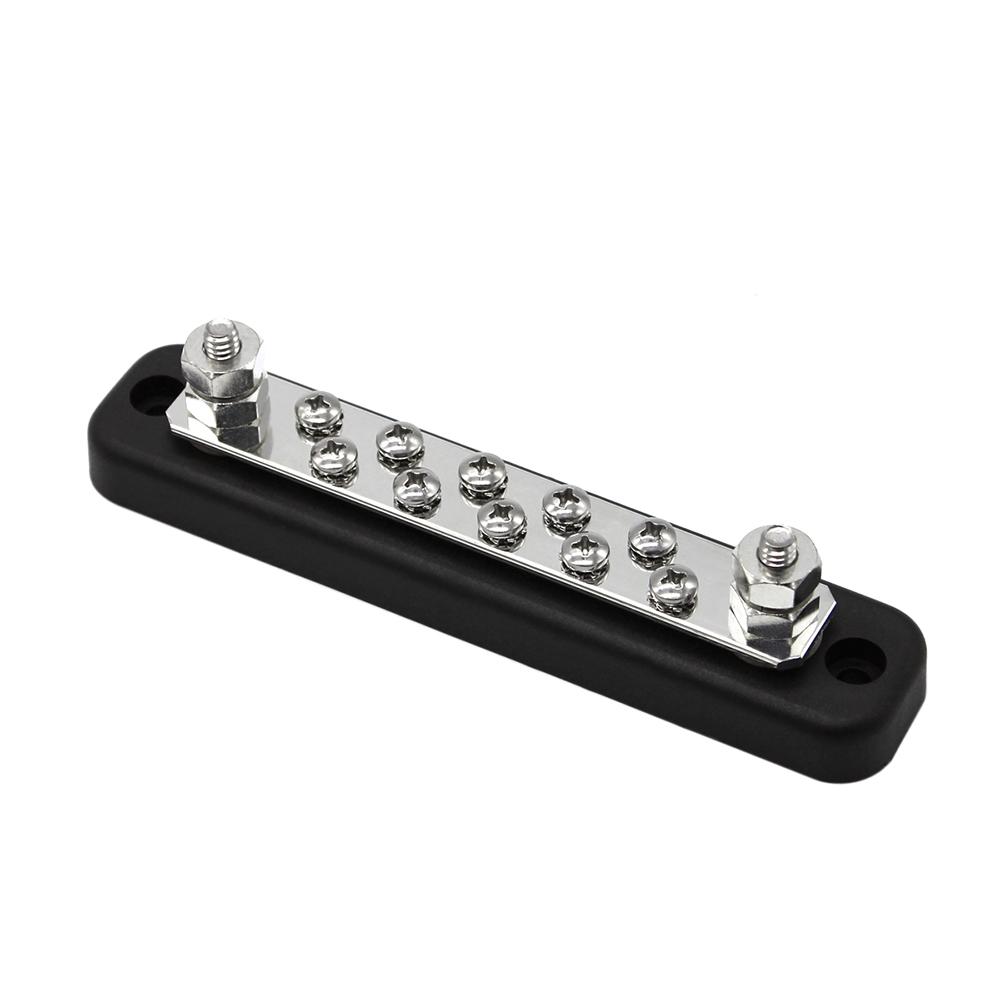 10 Position Screw Terminal Ground Distribution Block, Busbar Kit with Adhesive Ht Shrink Terminals for Harsh Environments, Automotive,