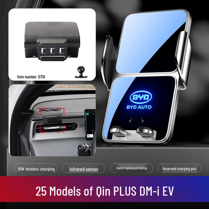 BYD Car Mobile Phone Holder for Dolphin, Qin Plus, Han EV, Tang DMI, Song MAX, Yuan PRO, and E5 Models.