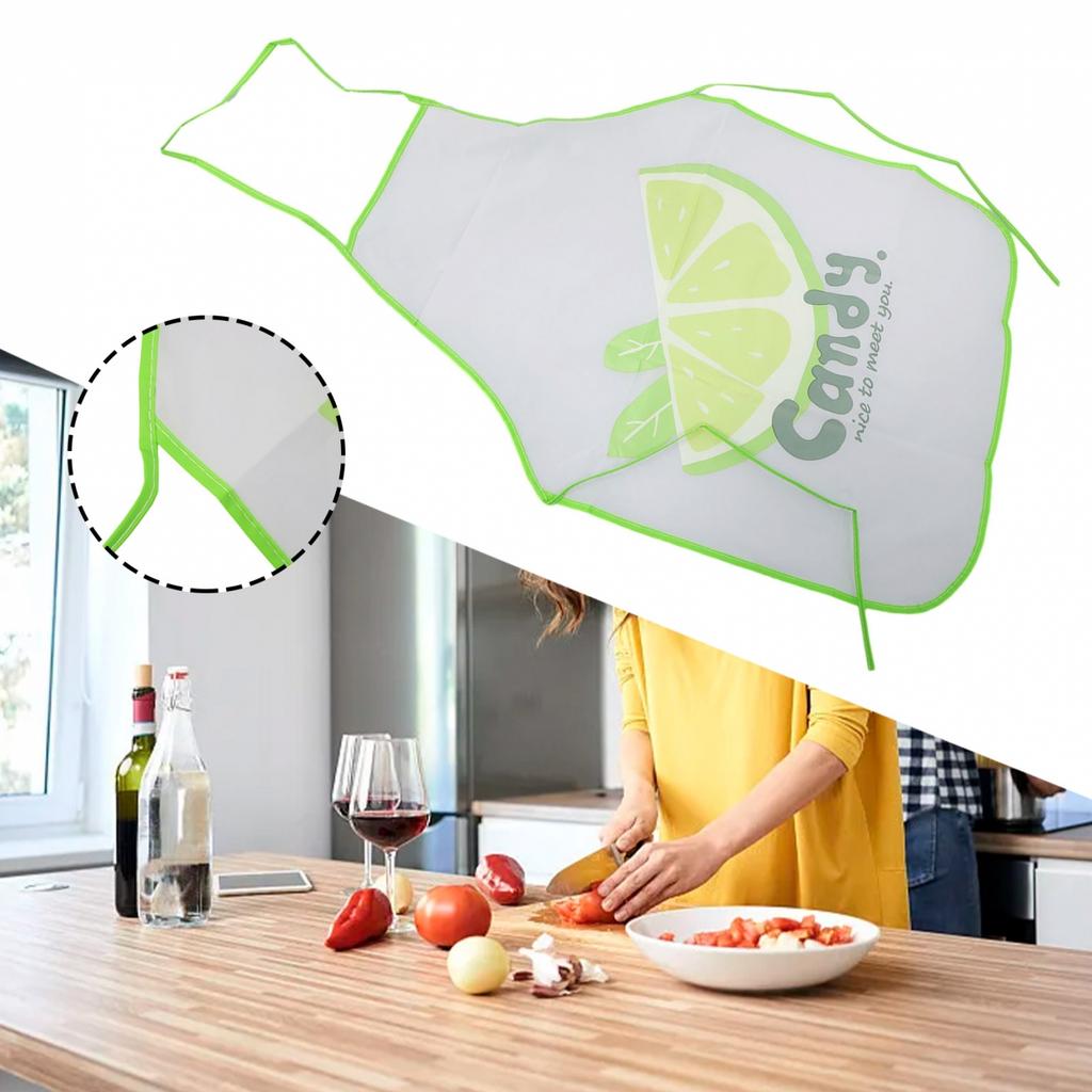 Waterproof Cooking Bib Antioil Apron Transparent For Adult Size Easy To Clean
