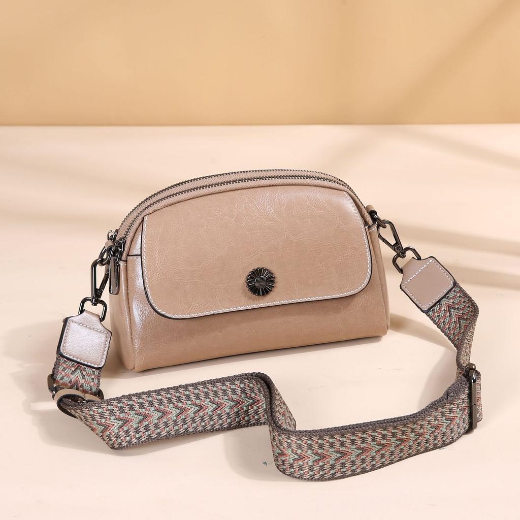 Cowhide Women's Bag Single Shoulder Crossbody Women's Bag Practical Multi-compartment Contrasting Color Change Bag Shell Mobile Phone Bag