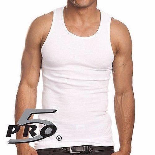 PRO 5 MENS WHITE A-SHIRTS COTTON UNDER SHIRT WIFE BEATER SM-3X Unisex T-Shirt XL