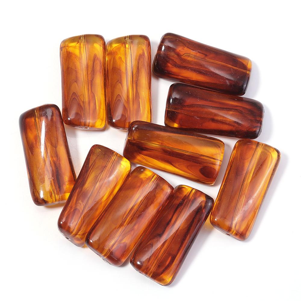 10-100pcs/lot Amber Color Acrylic Beads Oval Heart Pumpkin Shape Loose Spaced Beads For DIY Charms Bracelet Necklace Accessories
