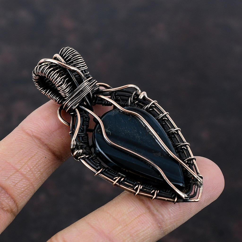 Pietersite Pendant Copper Wire Wrapped Gemstone Pendant Handmade Pendant Wonderful Copper Jewelry Gift For Her Wire Wrap Pietersite Jewelry