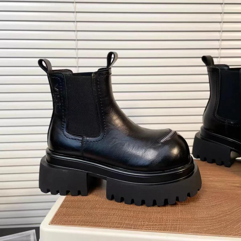 Dámské ploché boty Platforma Kotníkové boty Fad Chelsea Boty na vysokém podpatku Žena Značka Trend Nové Goth Lodičky Chůze Ležérní boty Botas Mujer