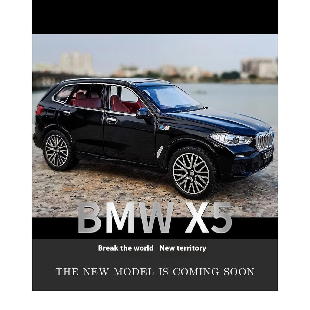 1/32 BMW X5 SUV Alloy Off Road Diecast Model Simulation Sound Light Toy Trendy Decorative Ornament Birthday Present for Friends