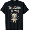 Funny Adult Humor Thinking of You Vintage Voodoo Doll T-Shirt Men Women Summer Fashion Breathable Round Neck Short Sleeve Top