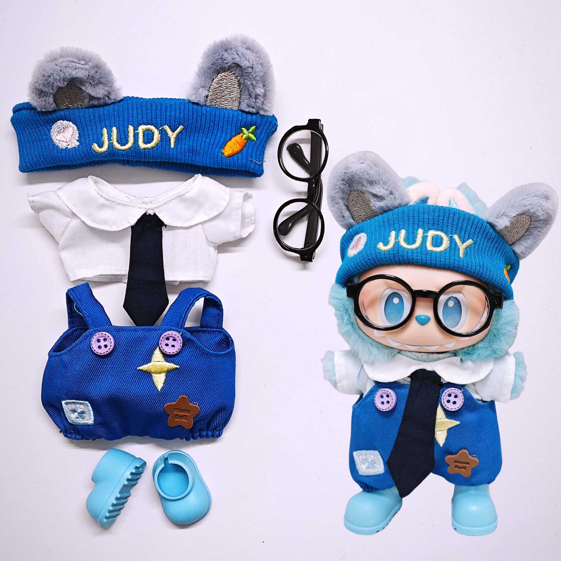 

New Labubu Doll Clothes Tie Star Bone Overalls Series Fashion Doll Clothes excluding dolls