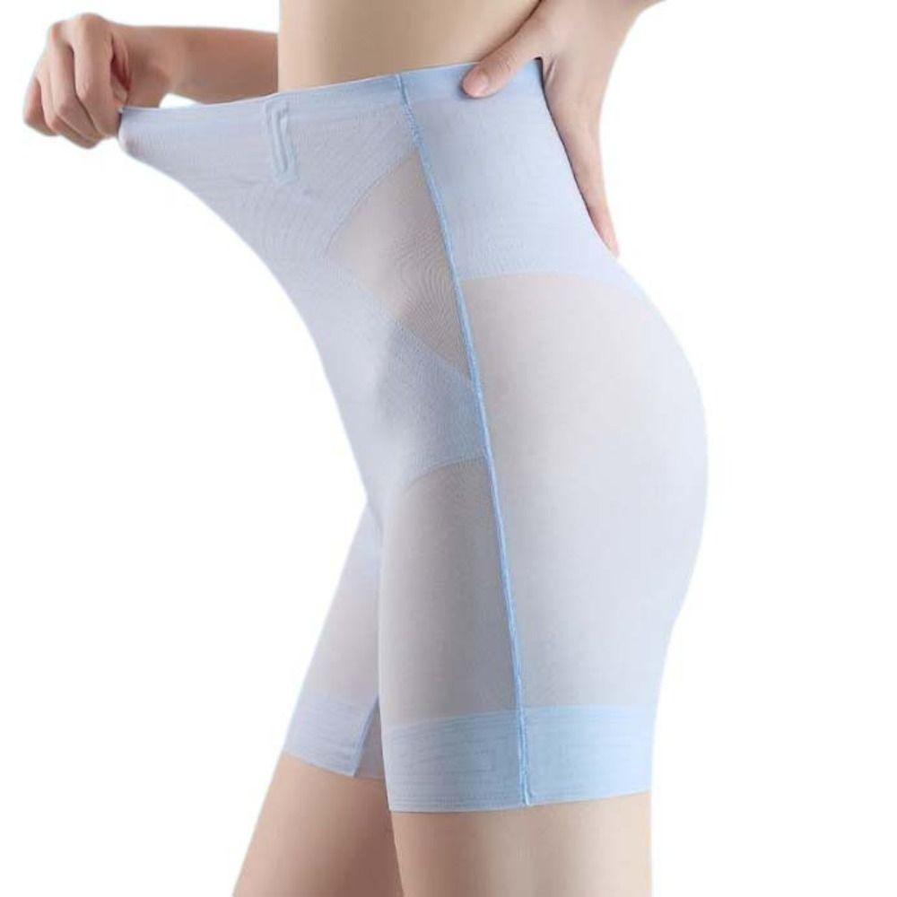 Seamless Ice Silk High Waist Shapewear Panties Ultra-thin Traceless Ice Silk Safety Shorts  Summer